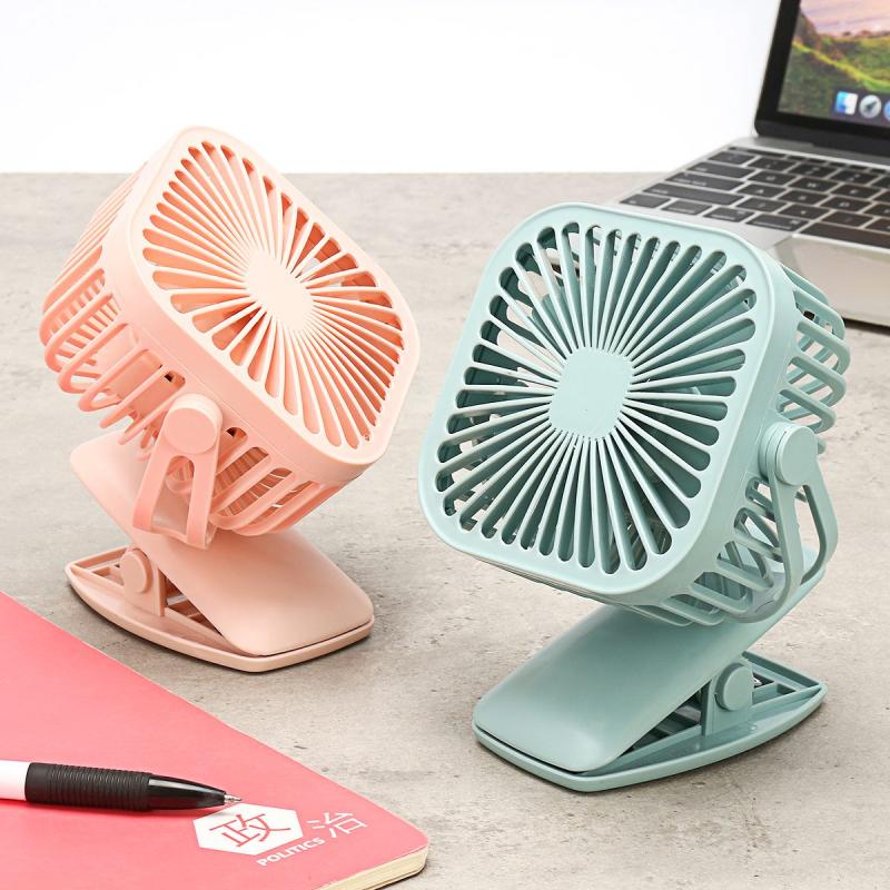 Mini Ventilador de Mesa Portátil Recarregável com Led 2 Velocidades