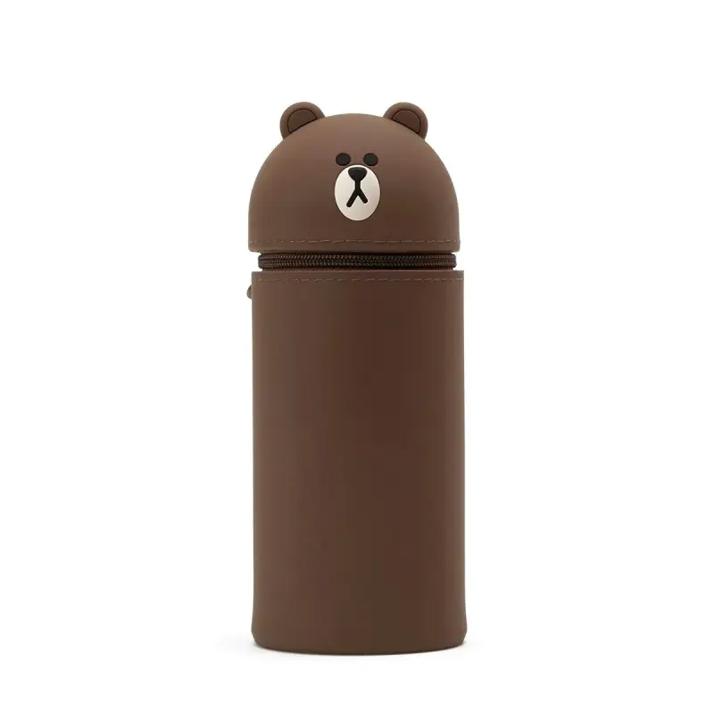 Estojo Para Lápis e Caneta de Silicone Line Friends Brown