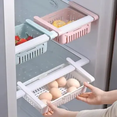 Organizador de Geladeira Gaveta Multiuso Retrátil de Plástico Colors