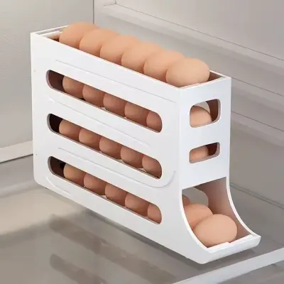 Suporte Organizador para 30 Ovos com Rolamento Automático