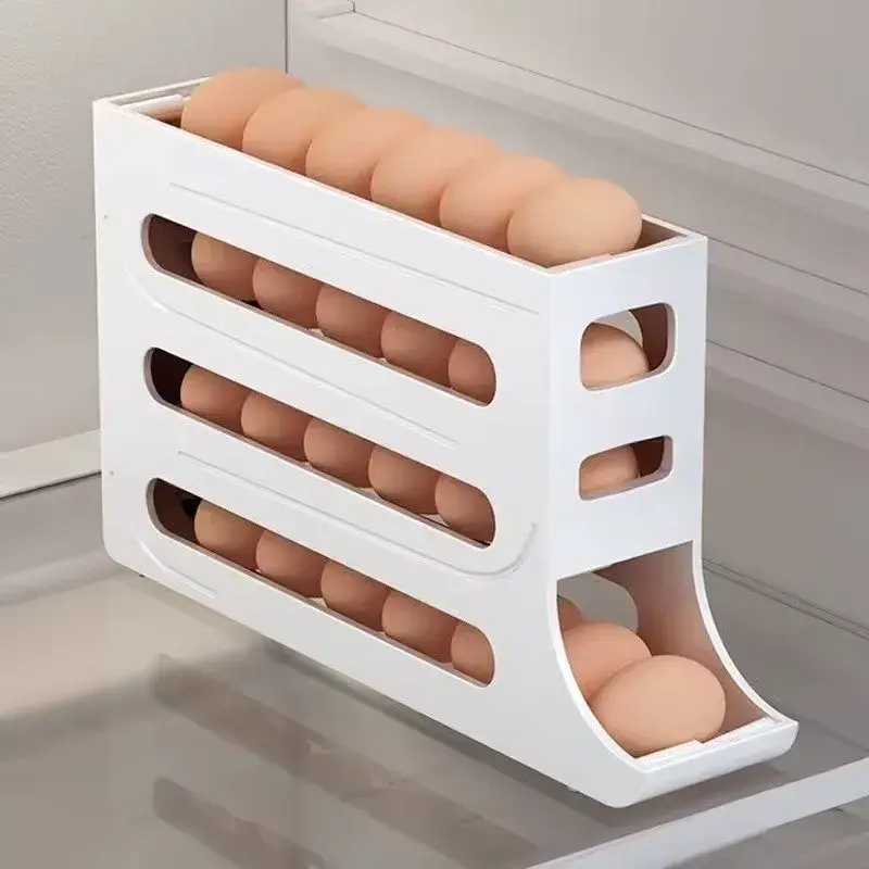 Suporte Organizador para 30 Ovos com Rolamento Automático