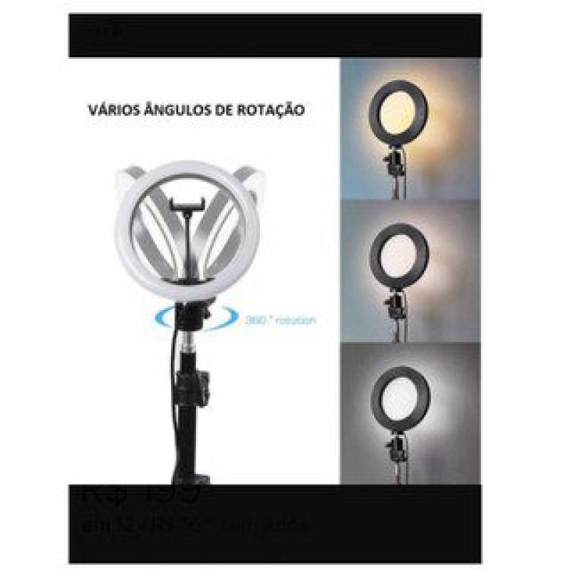 Kit Iluminador Ring Light 14 Polegadas Com Tripé e Dimmer