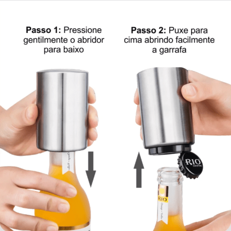 Abridor de Garrafa Automático Magnético Cerveja Fácil de Usar