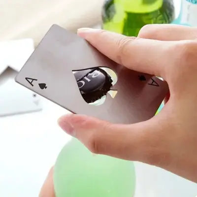 Abridor de Garrafas Carta Baralho Aço Ás de Espada Luxo – Inox