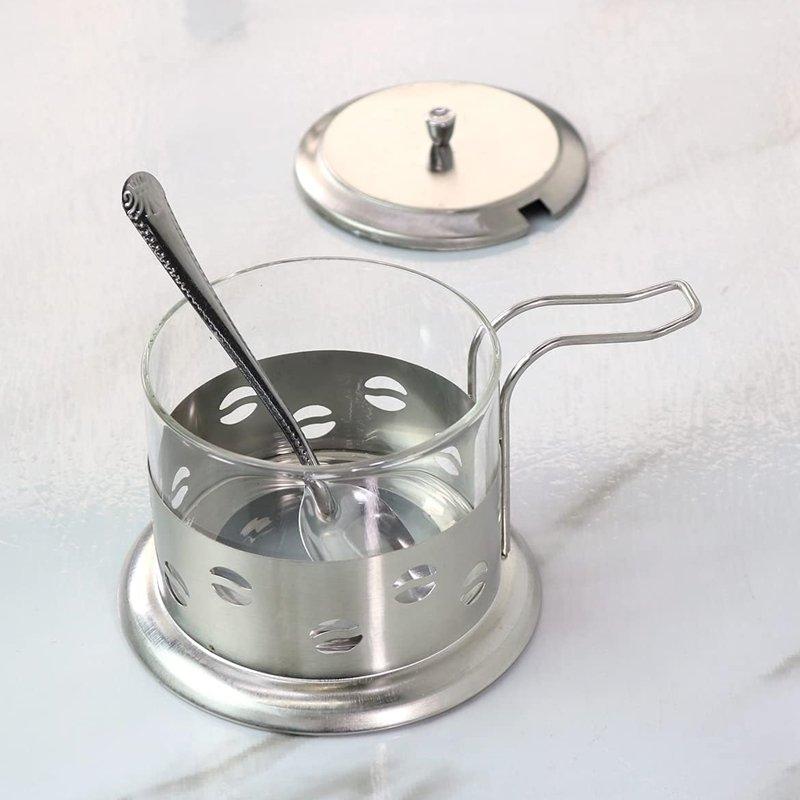 Açucareiro Em Vidro E Aço Inox Com Tampa E Colher – 200ml