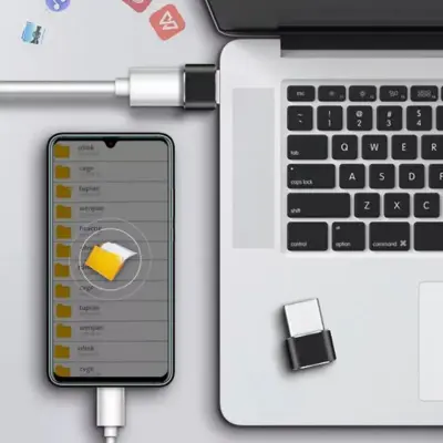 Adaptador Plug USB C Fêmea Para USB 2.0