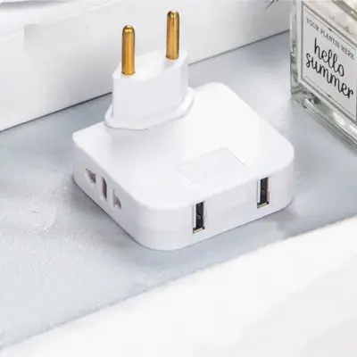Adaptador Tomada Benjamin Articulado Com Entrada USB
