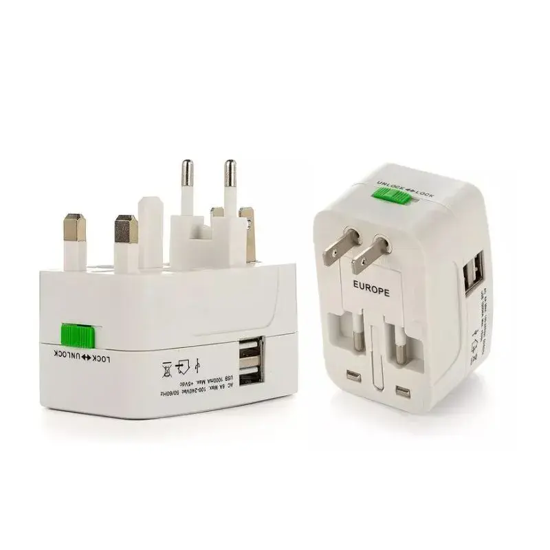 Adaptador Universal Tomada Para Viagem Com Porta USB