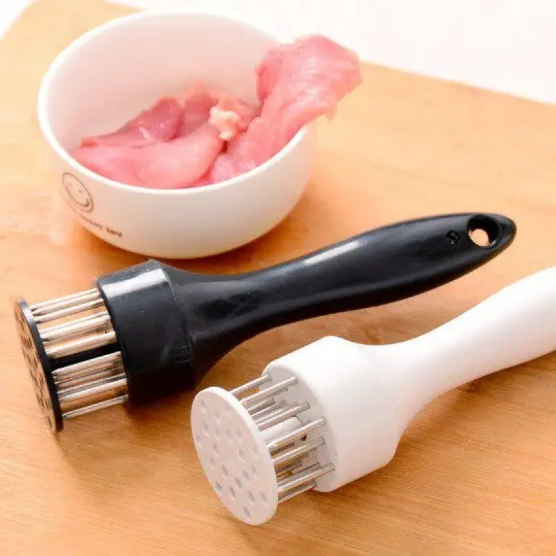 Amaciador Batedor de Carne Bife Com Furador Manual Aço Inox