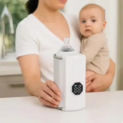 Aquecedor de Mamadeira Portátil Recarregável com Display Digital