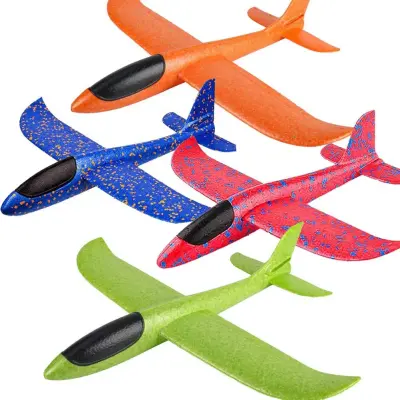 Avião Planador Aeromodelo Isopor de Arremesso com Led
