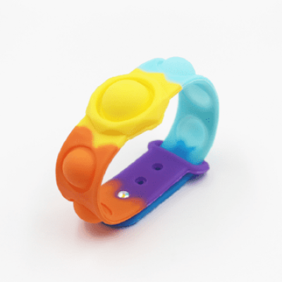 Pulseira Pop It Fidget Brinquedo de Silicone de Apertar Anti Stress – Atacado