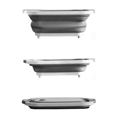 Bacia Retrátil Plástico Silicone Dobrável Multifuncional Vira Tábua