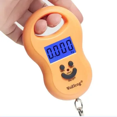 Balança Portátil Digital Precisão Mão Bolsa Mala Peixe Até 50kg