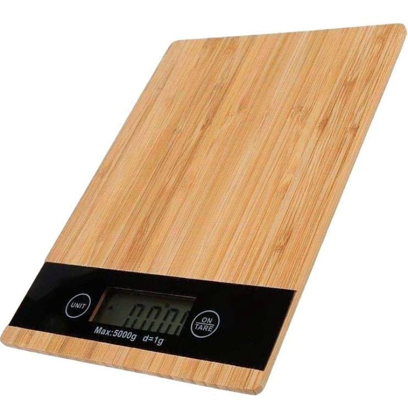 Balança Precisão Digital Cozinha em Madeira Escala 1g à 5 kg