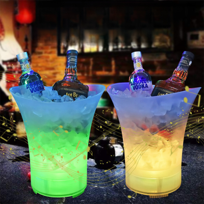 Balde De Gelo Caixa De Som Led RGB Bluetooth Transparente