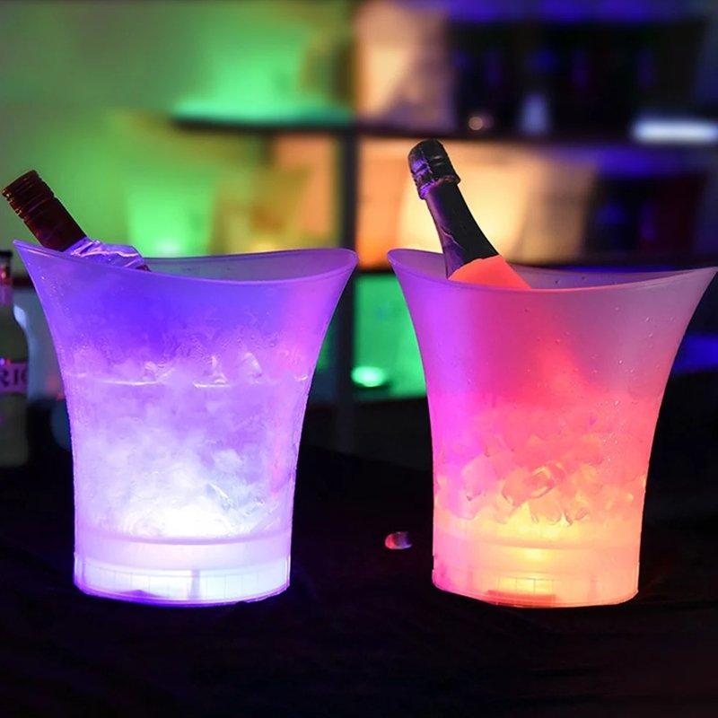 Balde De Gelo Caixa De Som Led RGB Bluetooth Transparente