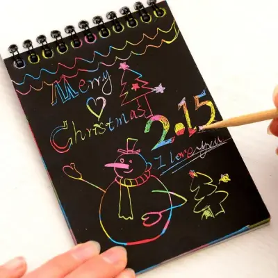 Bloco Caderno De Desenho Com Papel Mágico Colorido