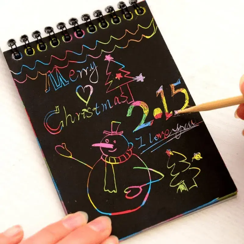 Bloco Caderno De Desenho Com Papel Mágico Colorido