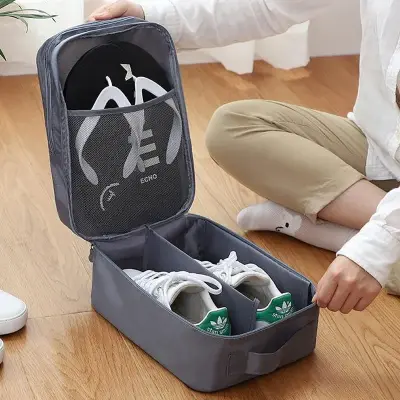 Bolsa de Viagem Nylon Multi Camadas com Porta Tênis e Sapatos