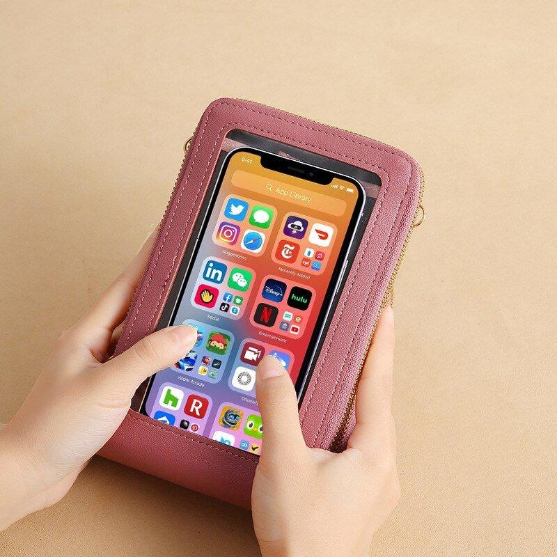 Bolsa Feminina Transversal Porta Celular Com Transparência