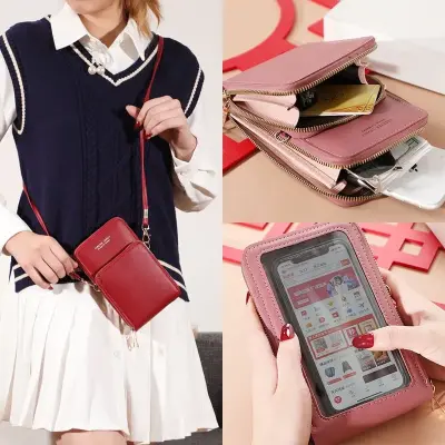 Bolsa Feminina Transversal Porta Celular Com Transparência