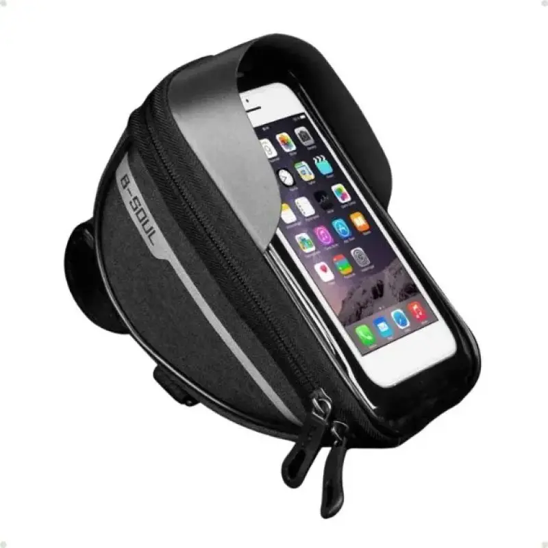 Bolsa de Guidão para Bicicleta com Suporte para Celular Impermeável