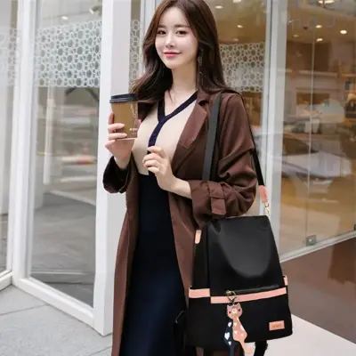 Bolsa Mochila Feminina Média Anti Furto Com Alça Transversal