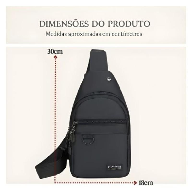 Bolsa Mochila Transversal Ombro Ajustável