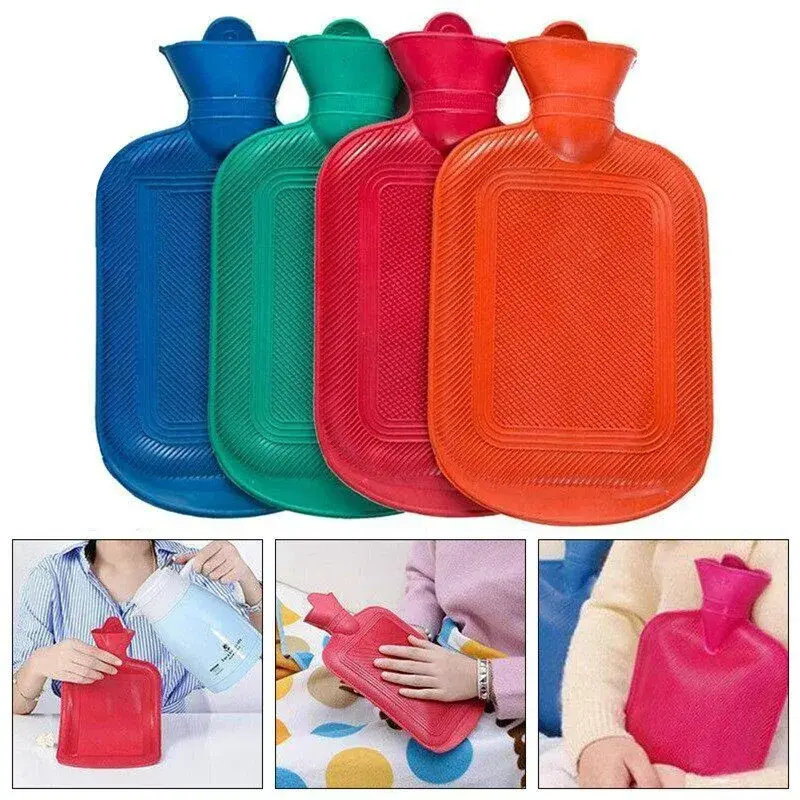 Bolsa de Água Quente Térmica de Borracha 1 Litro para Compressas Quentes e Frias