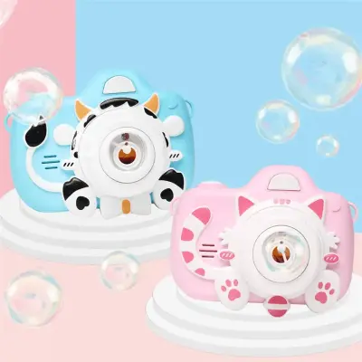 Brinquedo Lança Bolhas de Sabão Câmera Gatinho ou Vaquinha