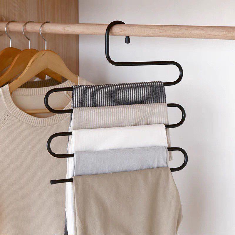 Cabide Para Calças Em Inox Com 5 Divisórias Multifuncional
