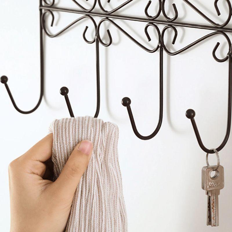 Cabideiro De Porta Em Ferro Sem Furos – 5 Ganchos