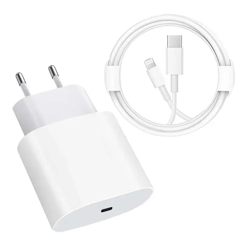 Cabo Carregador + Fonte Compatível iPhone USB-C PD 18W