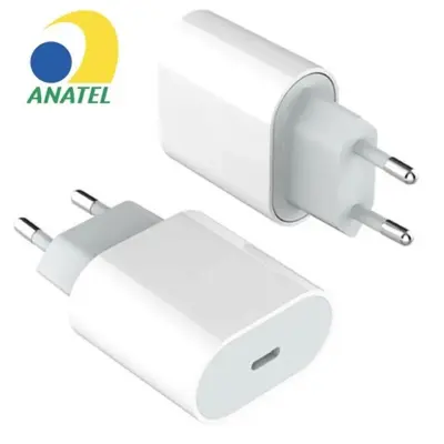 Cabo Carregador + Fonte Compatível Tipo C USB-C 20W