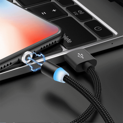 Cabo Magnético Usb Universal 3 x 1 iPhone Android Tipo C
