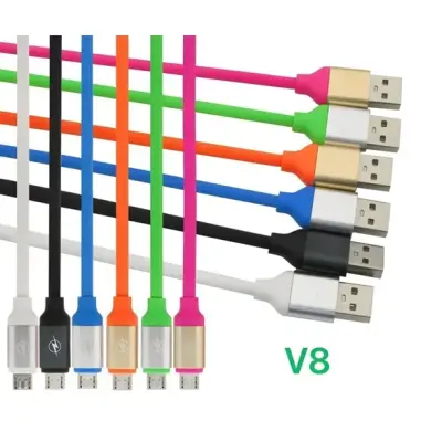 Cabo Colorido Emborrachado 1,2 Metros – USB V8