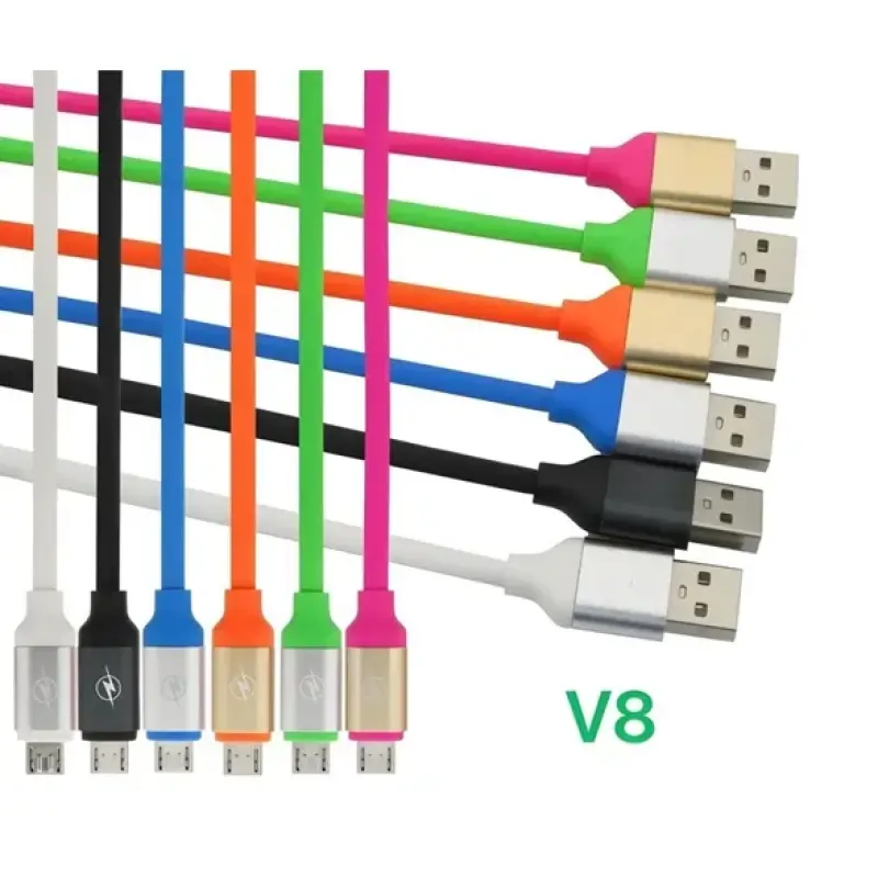 Cabo Colorido Emborrachado 1,2 Metros – USB V8