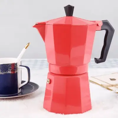 Cafeteira Italiana Moka Alumínio Vermelha – 300ml Original