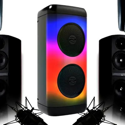 Caixa De Som Bluetooth Portátil Com Microfone e Led RGB
