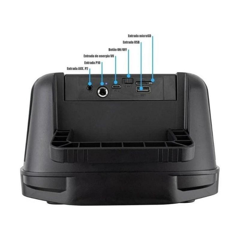 Caixa De Som Portatil Com Microfone Bluetooth MP3 USB FM