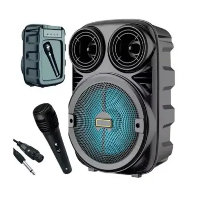 Caixa De Som Portatil Com Microfone Bluetooth MP3 USB FM