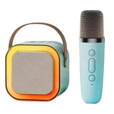 Caixinha De Som Karaokê Bluetooth Com 01 Microfone