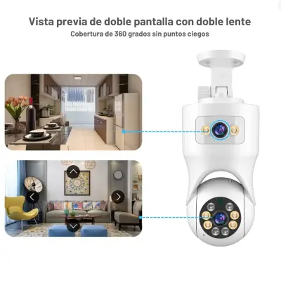 Câmera De Monitoramento WI-FI Lente Dupla Visão Noturna Interna e Externa
