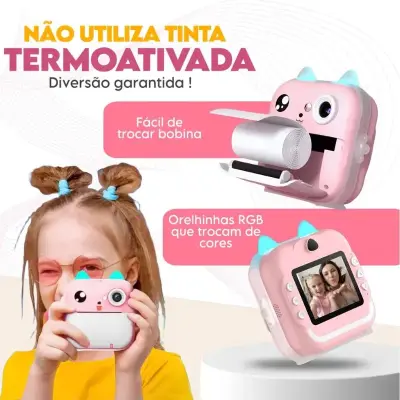 Câmera Digital Fotográfica Infantil Impressão Instantânea