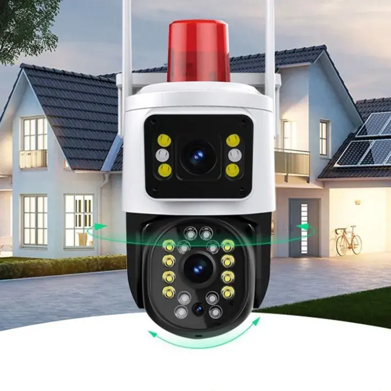 Câmera Dupla De Segurança Wi-Fi 360° Com Sirene E Visão Noturna
