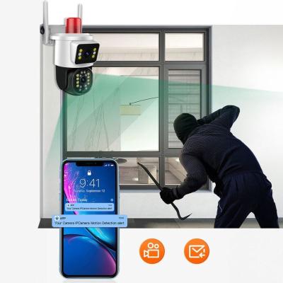 Câmera Dupla De Segurança Wi-Fi 360° Com Sirene E Visão Noturna