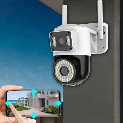 Camera IP Externa Wifi Dupla 2 Em 1 Visao Noturna Yoosee