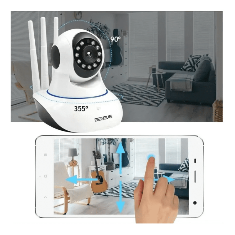 Câmera IP Wifi Wireless Sem Fio Hd 3 Antenas com Visão Noturna – Com Anatel e App Yoosee
