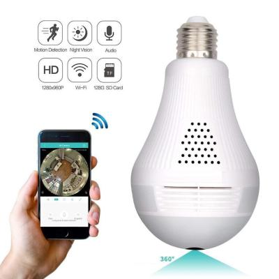 Câmera Lâmpada Espiã IP Wifi Segurança Visão 360 c/ Microfone e Alto-falante V380